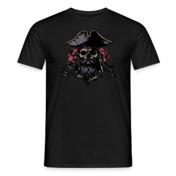 Pirate Skull - Men's T-Shirt - black - Front - AI Model Male 178 light (178cm)