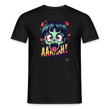 Naughty zombie with hearts - Men's T-Shirt - black - Front - AI Model Male 178 light (178cm)