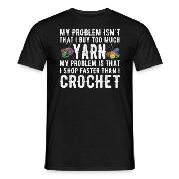 Crochet Crocheting Yarn Knitting Funny Knitter Tee - Men's T-Shirt - black - Front - AI Model Male 178 light (178cm)