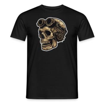 Dieselpunk Zombie Totenkopf - Männer T-Shirt - Schwarz - Vorne - AI Model Male 178 light (178cm)