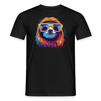 Cooles Faultier - Männer T-Shirt - Schwarz - Vorne - AI Model Male 178 light (178cm)