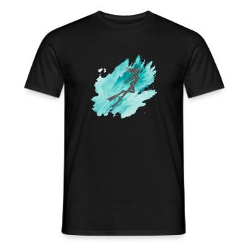 Plongée en apnée sous-marine - T-shirt homme - noir - Devant - AI Model Male 178 light (178cm)
