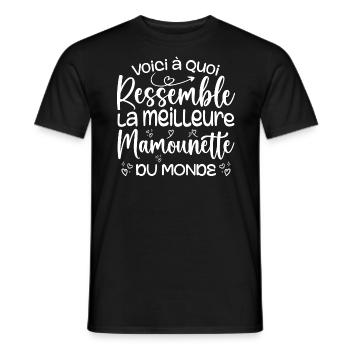 Cadeau Meilleure Mamounette - Cadeau Mamounette - T-shirt homme - noir - Devant - AI Model Male 178 light (178cm)