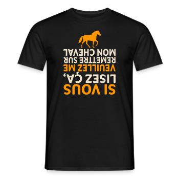 Remettre Sur Mon Cheval cadeau cheval cavaliers - T-shirt homme - noir - Devant - AI Model Male 178 light (178cm)