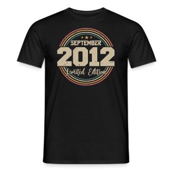 September 2012 Birthday Gift 2012 - Men's T-Shirt - black - Front - AI Model Male 178 light (178cm)