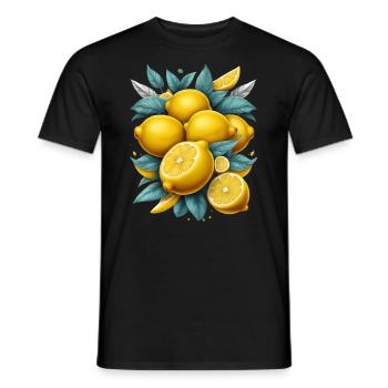 Zitronen - Männer T-Shirt - Schwarz - Vorne - AI Model Male 178 light (178cm)