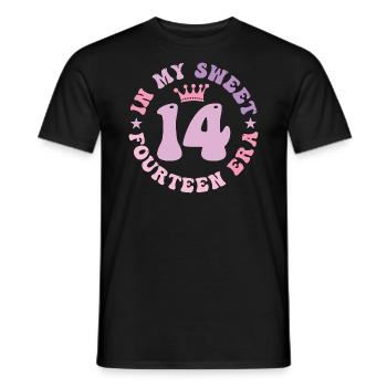 In My Sweet Fourteen Era 14th Birthday 14th - Men's T-Shirt - black - Front - AI Model Male 178 light (178cm)