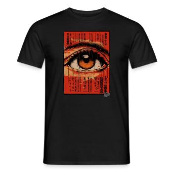 Retro Vintage Asiatisches großes Auge - Männer T-Shirt - Schwarz - Vorne - AI Model Male 178 light (178cm)