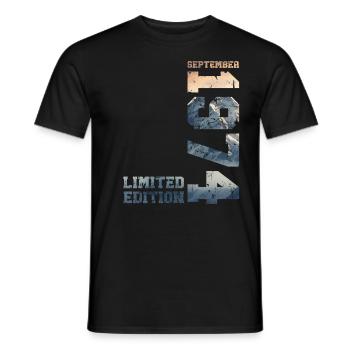 50th Birthday Original September 1974 Volume 74 - Men's T-Shirt - black - Front - AI Model Male 178 light (178cm)