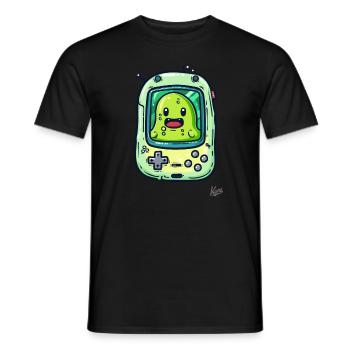 Console de jeu et lecteur de blob vert - T-shirt homme - noir - Devant - AI Model Male 178 light (178cm)