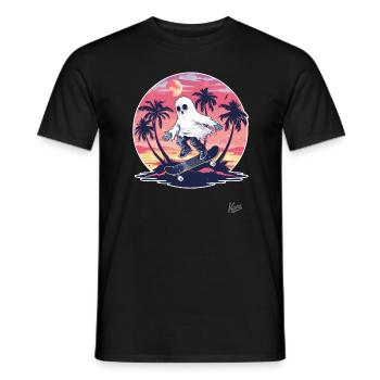 Skateboarding V ghosts - Men's T-Shirt - black - Front - AI Model Male 178 light (178cm)