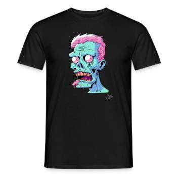 Crazy funny cartoon zombie guy - T-shirt homme - noir - Devant - AI Model Male 178 light (178cm)
