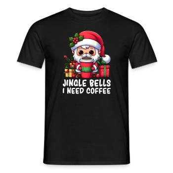 Santa - Santa Claus - Santa Christmas Santa Coffee - Men's T-Shirt - black - Front - AI Model Male 178 light (178cm)