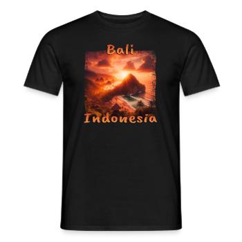 Bali Sunset Beach Indonesia Tropics - Men's T-Shirt - black - Front - AI Model Male 178 light (178cm)