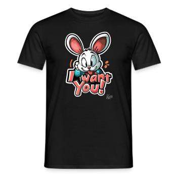 Drôle de lapin fou, je te veux - T-shirt homme - noir - Devant - AI Model Male 178 light (178cm)