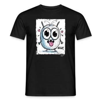 Mignon et drôle : un petit monstre dit Hall - T-shirt homme - noir - Devant - AI Model Male 178 light (178cm)