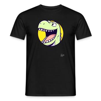 Friendly, happy dino - Men's T-Shirt - black - Front - AI Model Male 178 light (178cm)