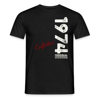 50th Birthday Legend September 1974 Volume 74 - Men's T-Shirt - black - Front - AI Model Male 178 light (178cm)