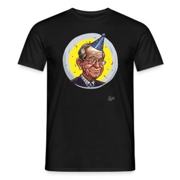 Seniorenparty: Rentner mit Partyhut und Konfetti - Männer T-Shirt - Schwarz - Vorne - AI Model Male 178 light (178cm)