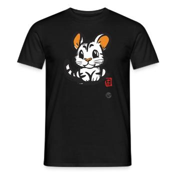 Cute Mouse Tiger Cat - Men's T-Shirt - black - Front - AI Model Male 178 light (178cm)