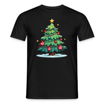 Funny Christmas Tree Xmas Holiday Dark Humor - Männer T-Shirt - Schwarz - Vorne - AI Model Male 178 light (178cm)