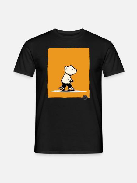 Little polar bear on skates - Men's T-Shirt - black