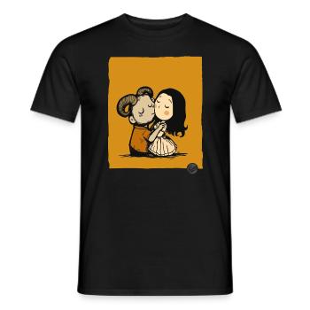 Pan küsst ein Mädchen im Labyrinth - Männer T-Shirt - Schwarz - Vorne - AI Model Male 178 light (178cm)