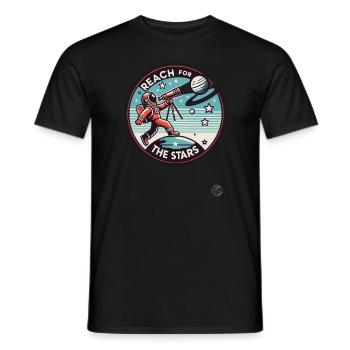 Atteignez les étoiles - Astronauten Design - T-shirt homme - noir - Devant - AI Model Male 178 light (178cm)