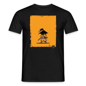 Samurai Style Warrior Silhouette - Men's T-Shirt - black - Front - AI Model Male 178 light (178cm)