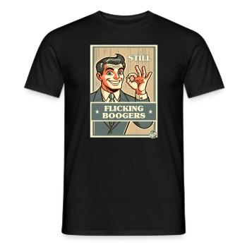 immer noch Popel schnippen im Retro-Cartoon-Stil - Männer T-Shirt - Schwarz - Vorne - AI Model Male 178 light (178cm)