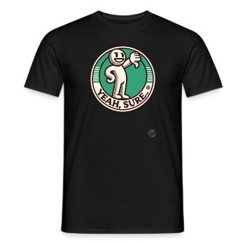 Pouce vers le bas de dessin animé rétro, sarcastique, bien sûr ! - T-shirt homme - noir - Devant - AI Model Male 178 light (178cm)