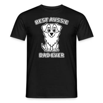 Berger australien papa drôle Aussie cadeau - T-shirt homme - noir - Devant - AI Model Male 178 light (178cm)