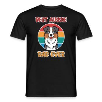 Berger australien papa drôle Aussie cadeau - T-shirt homme - noir - Devant - AI Model Male 178 light (178cm)