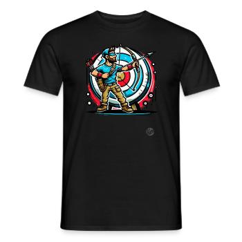 Super Archer – Bow and Arrow - Men's T-Shirt - black - Front - AI Model Male 178 light (178cm)