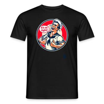 Retro Vintage Matrose weint: Es ist so Eng - Männer T-Shirt - Schwarz - Vorne - AI Model Male 178 light (178cm)