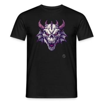 The horror of the skull dragon - Men's T-Shirt - black - Front - AI Model Male 178 light (178cm)
