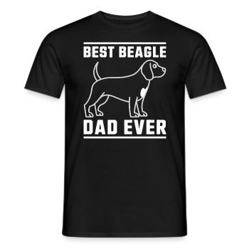 Beagle Dad Dog Father Funny Beagle Gift - Men's T-Shirt - black - Front - AI Model Male 178 light (178cm)