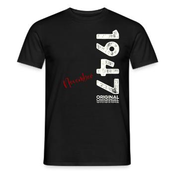 77th Birthday Original November 1947 Volume 47 - Men's T-Shirt - black - Front - AI Model Male 178 light (178cm)