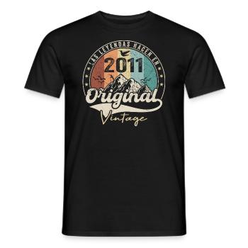 Retro 2011 Anniversary Gift 2011 Vintage 2011 - Men's T-Shirt - black - Front - AI Model Male 178 light (178cm)