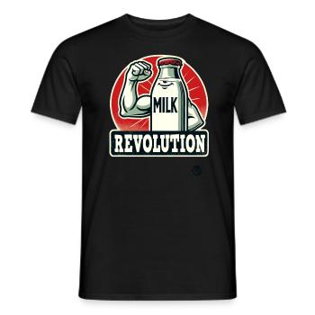 Milch-Revolution - Männer T-Shirt - Schwarz - Vorne - AI Model Male 178 light (178cm)