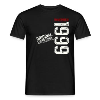 25th Birthday Original November 1999 Volume 99 - Men's T-Shirt - black - Front - AI Model Male 178 light (178cm)