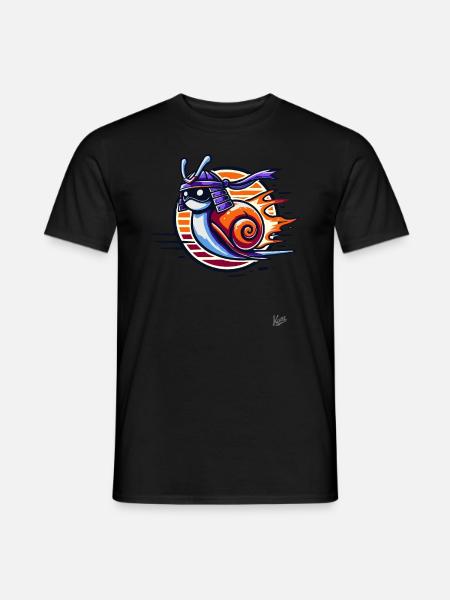 Japanese Samurai Turbo Snail - Men's T-Shirt - black