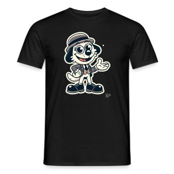 Retro Cartoon Hund im klassischen Anzug mit Hut - Männer T-Shirt - Schwarz - Vorne - AI Model Male 178 light (178cm)