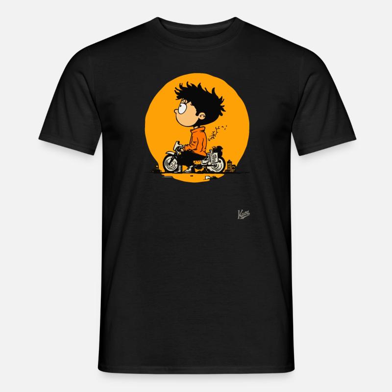 Junge mit Motorrad - Männer T-Shirt - Schwarz