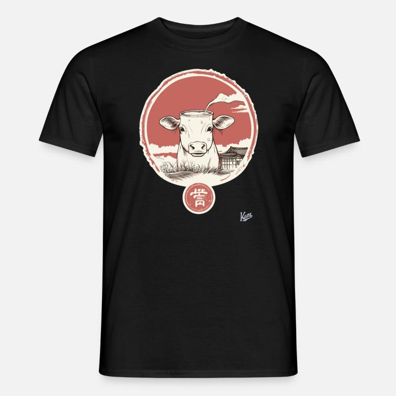 Abstrakte Kuh mit Milch - Männer T-Shirt - Schwarz