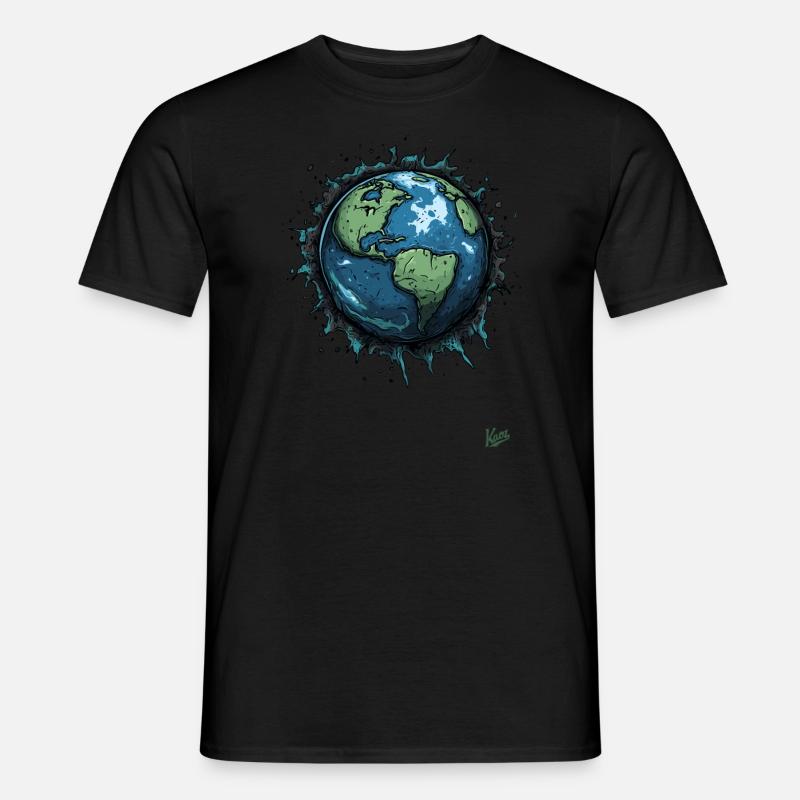 Planet Erde - Männer T-Shirt - Schwarz