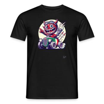 Kleiner italienischer Auto-Teufel - Männer T-Shirt - Schwarz - Vorne - AI Model Male 178 light (178cm)