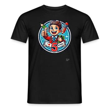 Fröhlicher Schuljunge „Ich liebe die Schule“ - Männer T-Shirt - Schwarz - Vorne - AI Model Male 178 light (178cm)