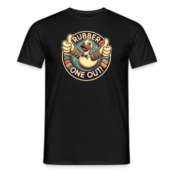Gummiente - Daumen hoch für einen raus rubbeln - Männer T-Shirt - Schwarz - Vorne - AI Model Male 178 light (178cm)