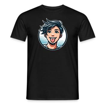 Comic Cartoon Stil: Frecher Junge - Männer T-Shirt - Schwarz - Vorne - AI Model Male 178 light (178cm)